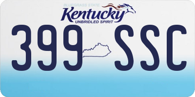 KY license plate 399SSC