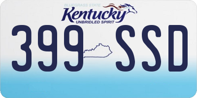 KY license plate 399SSD