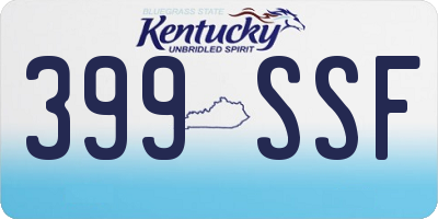KY license plate 399SSF