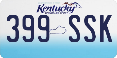 KY license plate 399SSK