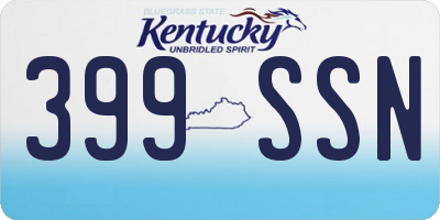 KY license plate 399SSN