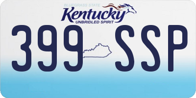 KY license plate 399SSP