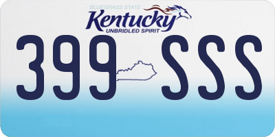KY license plate 399SSS