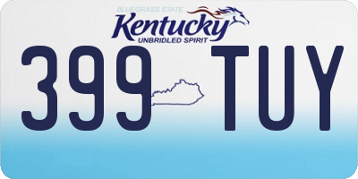 KY license plate 399TUY