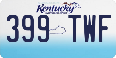 KY license plate 399TWF