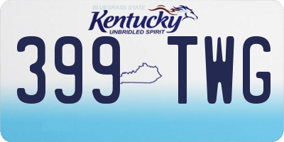 KY license plate 399TWG