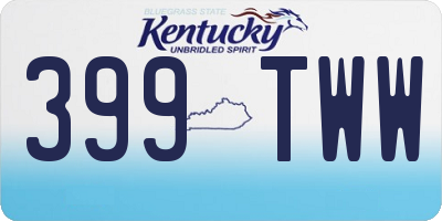 KY license plate 399TWW