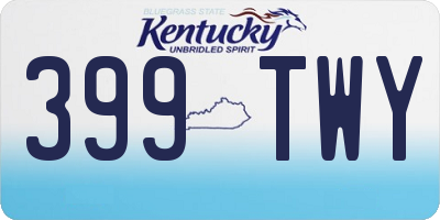 KY license plate 399TWY