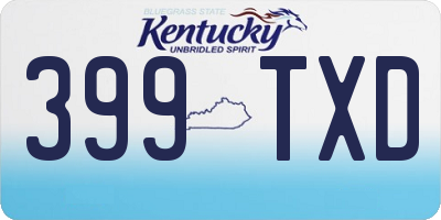KY license plate 399TXD