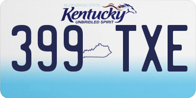 KY license plate 399TXE