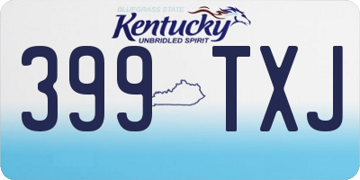KY license plate 399TXJ