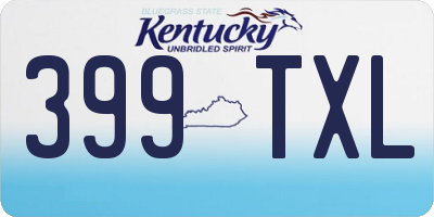 KY license plate 399TXL
