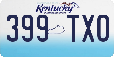 KY license plate 399TXO