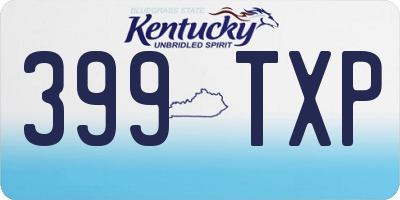 KY license plate 399TXP
