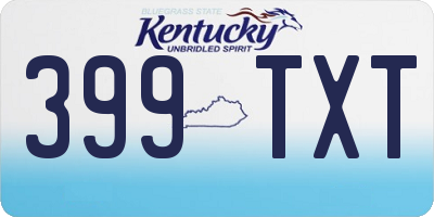 KY license plate 399TXT