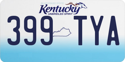 KY license plate 399TYA