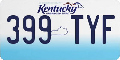 KY license plate 399TYF