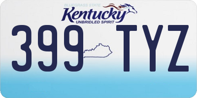 KY license plate 399TYZ