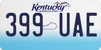 KY license plate 399UAE