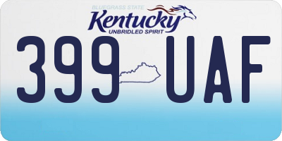 KY license plate 399UAF