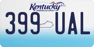 KY license plate 399UAL