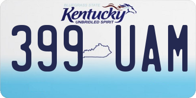 KY license plate 399UAM