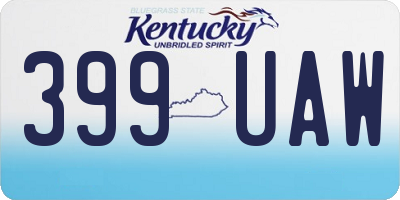 KY license plate 399UAW