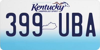 KY license plate 399UBA