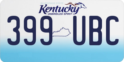 KY license plate 399UBC