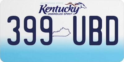 KY license plate 399UBD