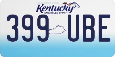 KY license plate 399UBE