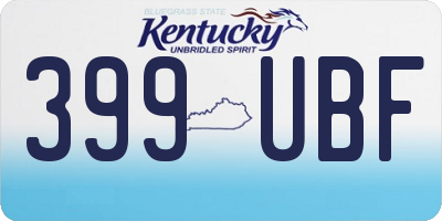KY license plate 399UBF