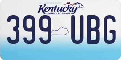 KY license plate 399UBG