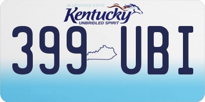 KY license plate 399UBI