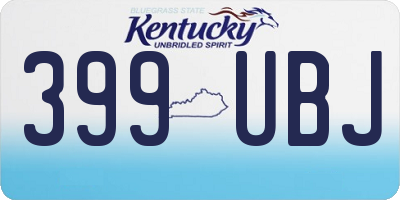 KY license plate 399UBJ