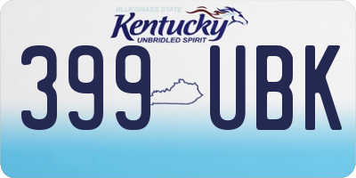 KY license plate 399UBK