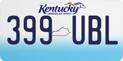 KY license plate 399UBL