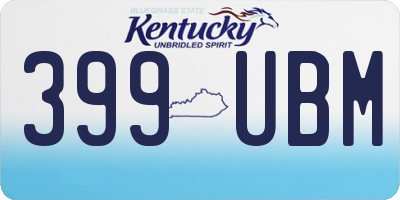 KY license plate 399UBM
