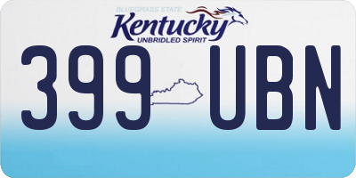 KY license plate 399UBN