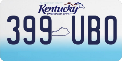 KY license plate 399UBO