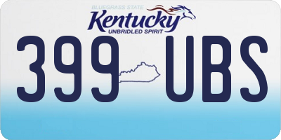 KY license plate 399UBS
