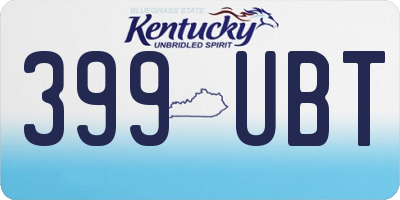 KY license plate 399UBT