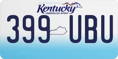 KY license plate 399UBU