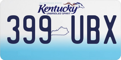 KY license plate 399UBX