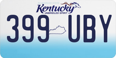KY license plate 399UBY