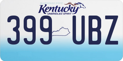 KY license plate 399UBZ