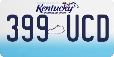 KY license plate 399UCD