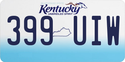 KY license plate 399UIW