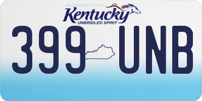 KY license plate 399UNB