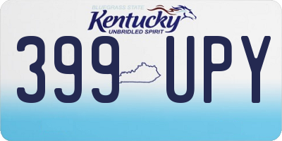 KY license plate 399UPY